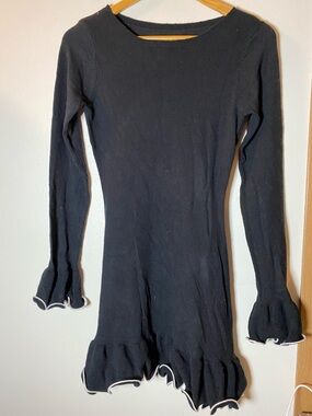 Black Maxi Dress with Ruffle Hem